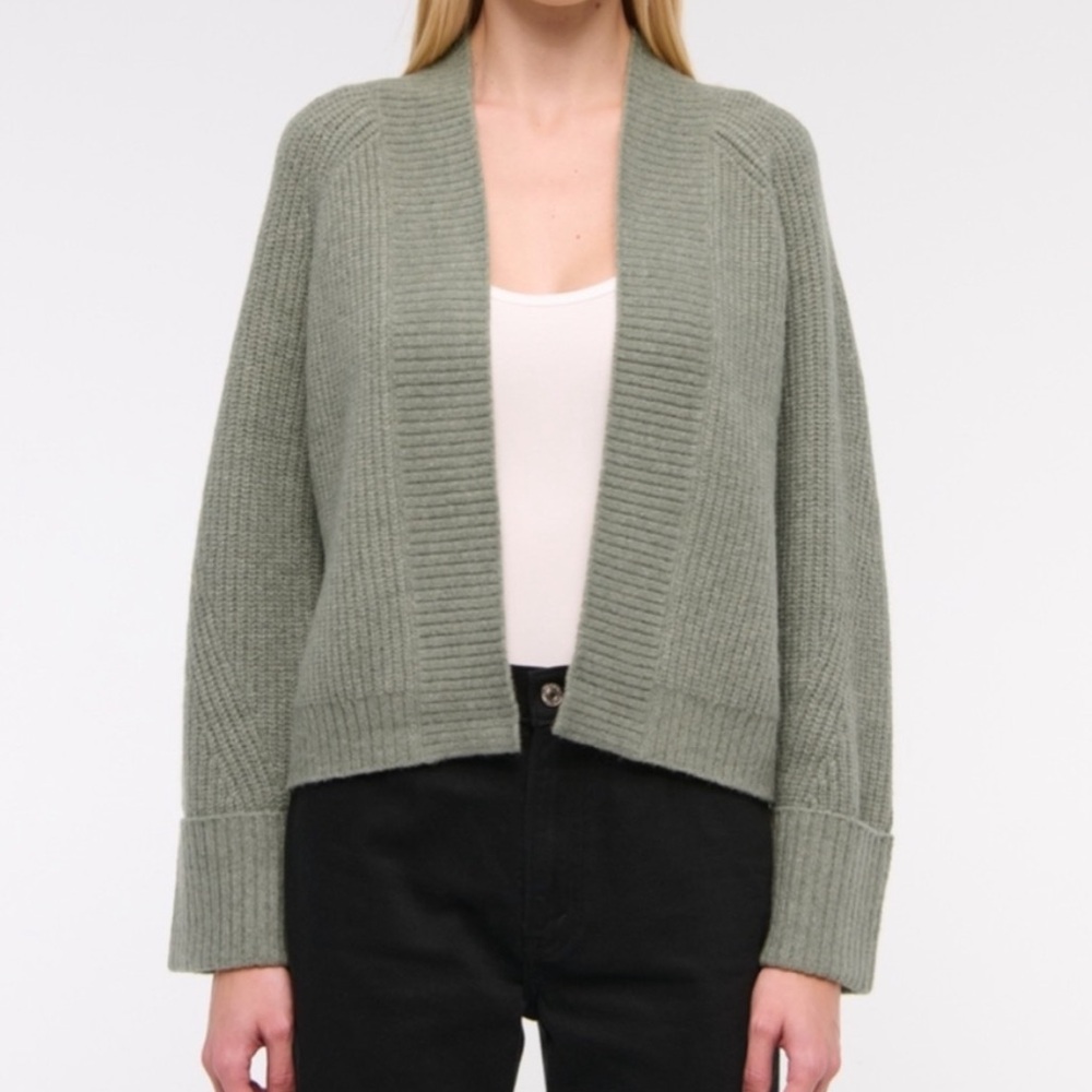 Abercrombie & Fitch Light Green Open Front Cardigan